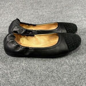 Josef Seibel  Shoes Women 6.5 Ballet Flats Leather Suede Stretch Cap Toe Black